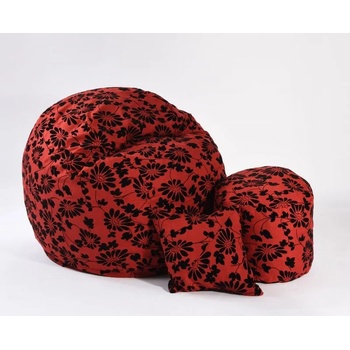 Image 1 of Pufrelax Комплект, Барбарон с табуретка за крака и декоративна възглавница, 500л. Matusalem, Poppy, Перящ се калъф, Подходящ за деца, Пълнеж с микс от мемори пяна и дунапрен, Гама Premium