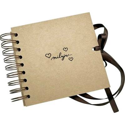 Baloušek - mini scrapbook Miluju, 13 × 13 cm, kraftový
