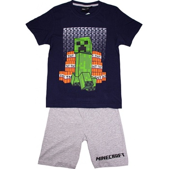 Chlapecké pyžamo Minecraft Creeper TNT tm. modrá