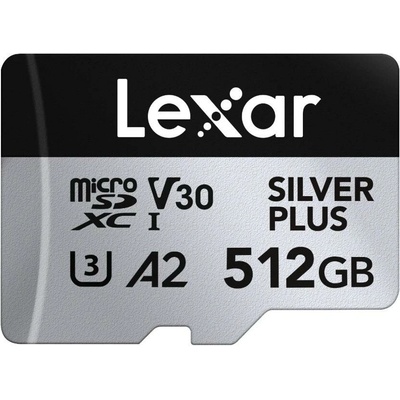 Lexar 512GB H-P Silver Plus microSDHC LMSSIPL512G-BNANG