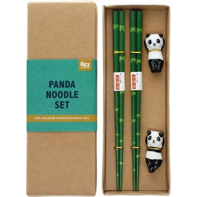 Rex London Zelené drevené paličky v súprave Panda 2 ks