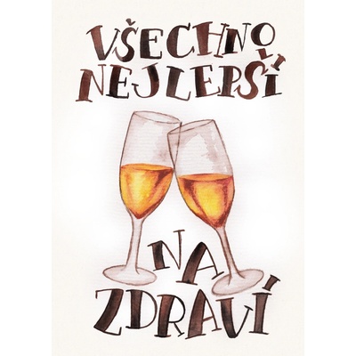 Přáníčko BeBechy bílé - Na zdraví