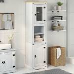 vidaXL Шкаф за баня Бяло 50 x 40 x 185 см Солидно борово дърво (42024958)