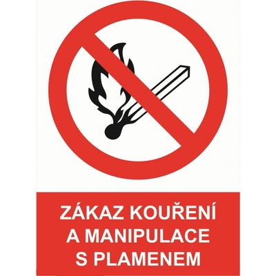 Walteco Zákaz kouření a manipulace s plamenem 148x210mm, formát A5, samolepka , 20067