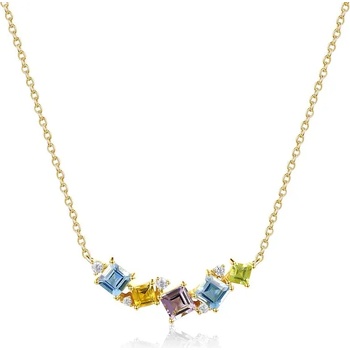 Image 1 of SAVICKI Колие Savicki: позлатено сребро, аметист, топази, перидот, цитрин, цирконий