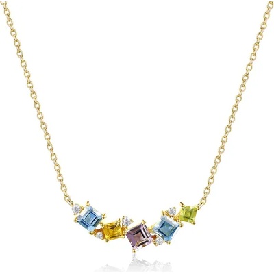 SAVICKI Колие Savicki: позлатено сребро, аметист, топази, перидот, цитрин, цирконий