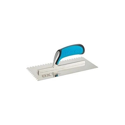Hladítko s měkkou rukojetí OX, nerezová ocel 280 x 120 mm, zub 4 x 4 mm