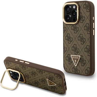 CG Mobile iPhone 16 Pro Max GUESS PU 4G STRASS TRIANGLE LOGO STAND пластмасов протектор за телефон, удароустойчив, стойка, BARNA GUHMP16XPCS4GPTW (GUHMP16XPCS4GPTW)