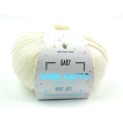 Lana Gatto pletací příze vlna merino BABY SOFT bílá