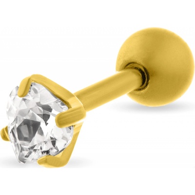Troli pôvabný pozlátený piercing z titánu VSE6015G-PET