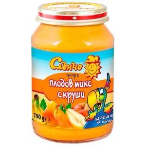 Слънчо пюре плодов микс с круши - 190 г - bubu