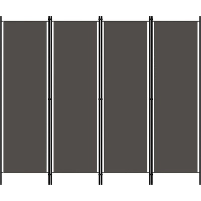 Shumee 4dílný paraván antracitový 200 x 180 cm