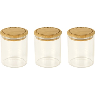 Pebbly Кухненски буркан за съхранение PKV-014, 180 мл, комплект от 3 бр. , стъкло / бамбук, Pebbly (PEBB3760132814179)
