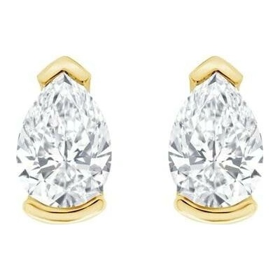 Eppi Minimalistické stříbrné peckové náušnice s pear diamanty Ronja E49348