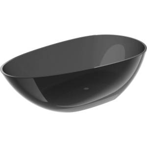 Mexen Glass прозрачна свободностояща вана 160 x 80 см, черна, хромиран сифон (58061608013)