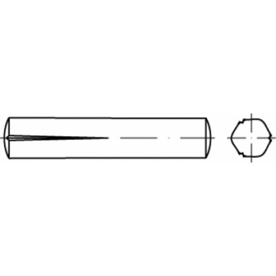 TOOLCRAFT TO-5438781 ryhovaný lícovaný kolík 6 mm ocel 100 ks