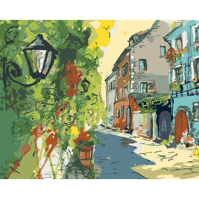 zuty Malování Podle Čísel Malá Městská Ulička 80 x 100 Cm Plátno Rám