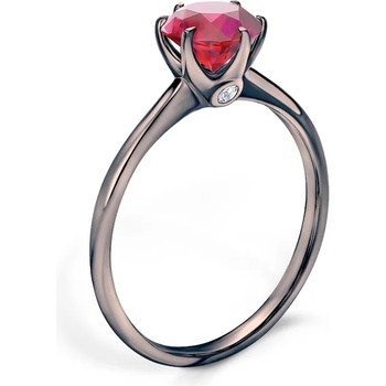 Image 1 of SAVICKI Годежен пръстен The Journey: черно злато, рубин