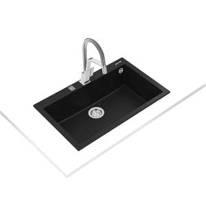 Teka Гранитна мивка, авт. клапан, за шкаф 80 см ForSquare 72.40 TG ЧЕРНА (М.1025.ЧЕ) - xmall Мивка за вграждане