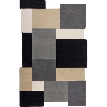 Flair Rugs Черно-сив ръчно изработен вълнен килим 120x180 cm Collage Monochrome - Flair Rugs (503119376926)