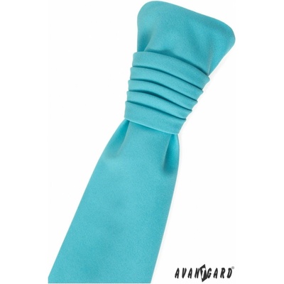 Francúzska kravata tyrkysová matná