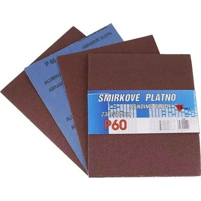 LEVIOR Plátno smirkové 230x280mm P60 10ks 21734