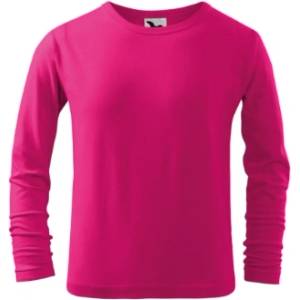 MALFINI Fit-T LS детска тениска с дълъг ръкав, малина (12163)