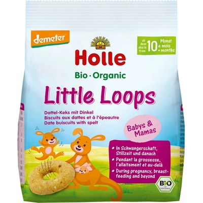 Holle Little Loops Špaldovo-ovsené keksy s datľom 80 g