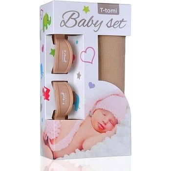 T-Tomi Bambusová osuška 100x80 béžová hviezdička