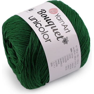 Bavlněná pletací příze Bouquet Unicolor 100 g - 11 (3221) zelená tmavá