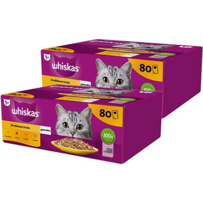 WHISKAS Adult sáček Drůbeží kousky pro dospělé kočky v želé 160 x 85 g