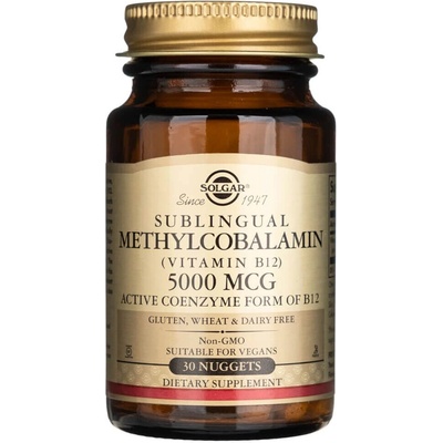 Solgar Methylcobalamin, Vitamin B12, 5000 mcg, 30 pastilek