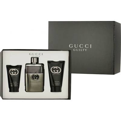 Gucci Guilty Pour Homme EDT 90 ml + sprchový gel 50 ml + balzám po holení 75 ml dárková sada