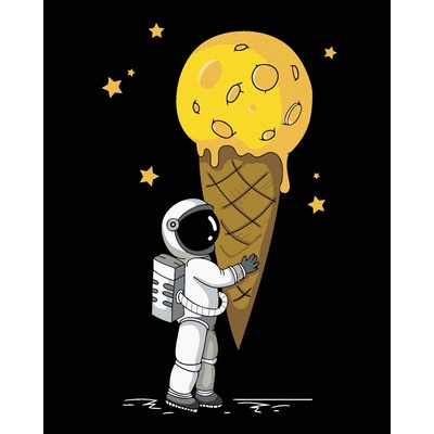 Zuty Malování podle čísel ASTRONAUT SE ZMRZLINOU