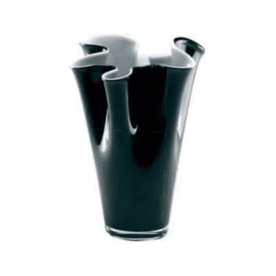 Váza WAIVA opálovo biela čierna H30 cm