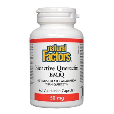 Natural Factors Bioactive Quercetin EMIQ / Биоактивен Kверцетин 50 mg, 60 капсули (1381 NF)