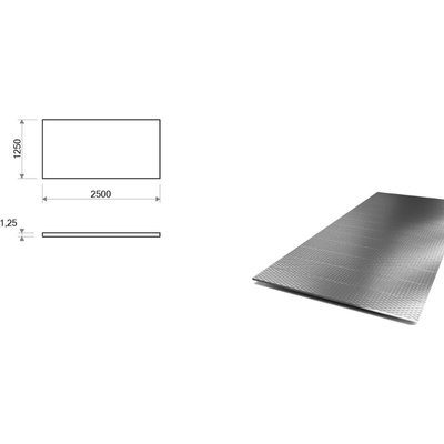 Nerezový plech dekor 5WL - 1,25x2,5 m, tloušťka 1,25 mm + fólie