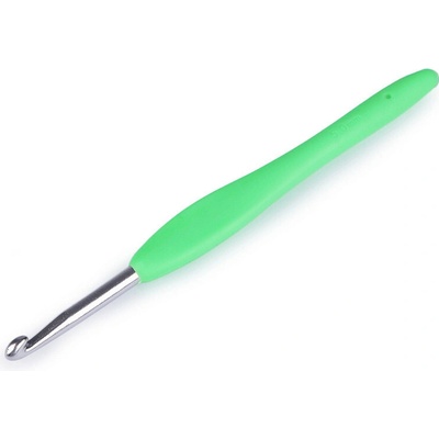 Háček na háčkování se silikonovou rukojetí vel. 3; 3,5; 4; 5; 5,5 Varianta: 4 (5 mm) náhodná barva, Balení: 1 ks