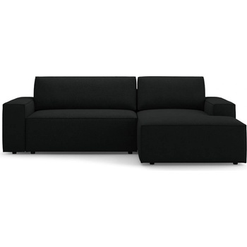 Micadoni Черен разтегателен ъглов диван от букле (десен ъгъл) Jodie - Micadoni Home (MIC_RCF_101_F1_JODIE3)