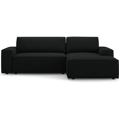 Micadoni Черен разтегателен ъглов диван от букле (десен ъгъл) Jodie - Micadoni Home (MIC_RCF_101_F1_JODIE3)