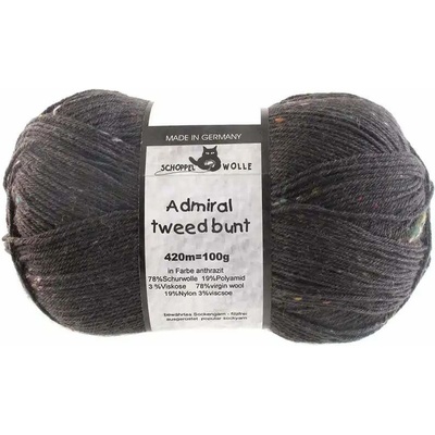 Schoppel wolle Admiral Tweed bunt 8805 Anthrazit