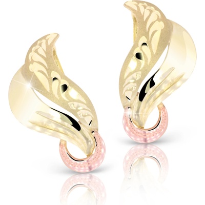 Cutie Jewellery - gold Zlaté ručně porývané náušnice M402