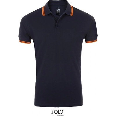 Sol´s Collection polokošile Pasadena Men krátký rukáv pánská Cot-250577y9501 navy /oranžová