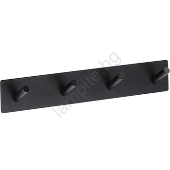 Bemeta Закачалка 25, 5x4, 5 см неръждаема стомана/черна (BD0060)