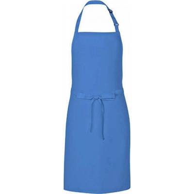 Link Kitchen Wear Univerzální keprová zástěra s laclem a nastavitelným páskem u krku Modrá střední 72 x 85 cm X986