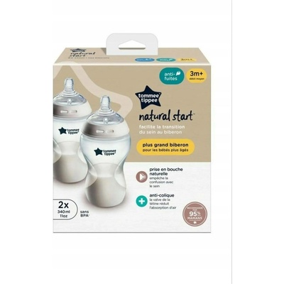 Tommee Tippee Kojenecká láhev C2N růžová 2ks 340ml