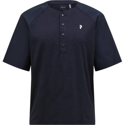 Peak Performance Мъжка фланелка с къс ръкав за колоездене Peak Performance Trail Snap Henley S/S Cycling jersey - Black - размер XL (056-3871-0114)