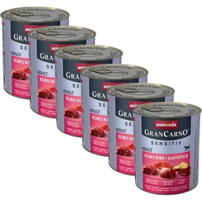 Animonda Gran Carno Sensitiv Adult hovězí s bramborami 6 x 800 g