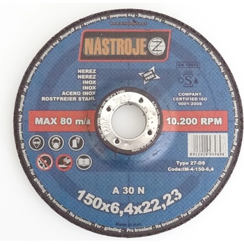 Nástroje cz Kotouč brusný 150 x 6,4 x 22 mm IM-4-150-6,4