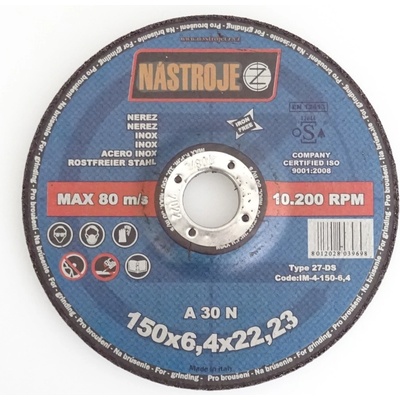 Nástroje cz Kotouč brusný 150 x 6,4 x 22 mm IM-4-150-6,4